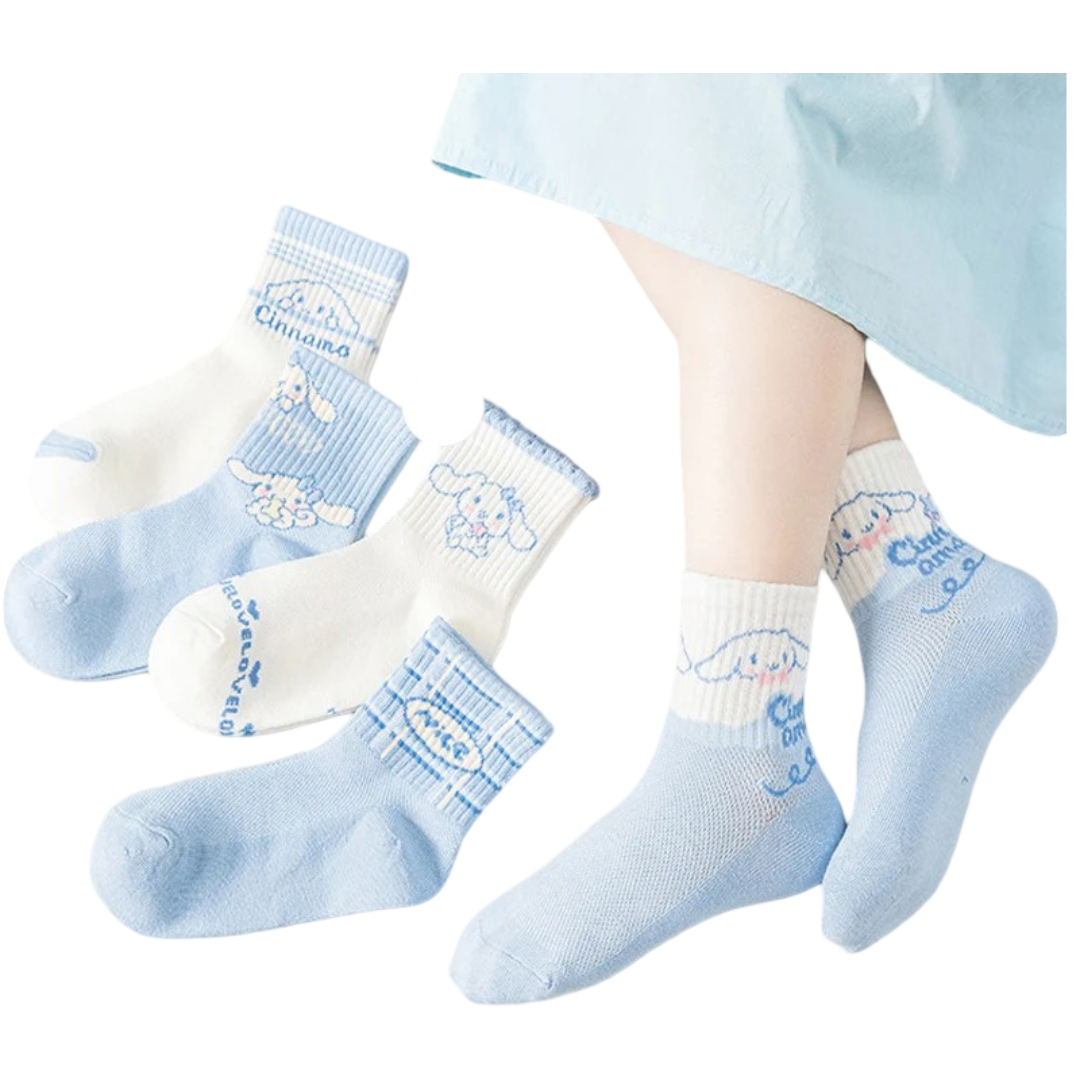 5Pcs Kawaii Sanrio Cinnamoroll Sock