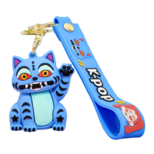 Anime Kawaii KPop Demon Hunters Derpy Tiger Keychain Anime Kawaii KPop Demon Hunters Derpy Tiger Keychain