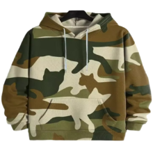 Kawaii Camouflage Cat Printed Hoodie Kawaii Camouflage Cat Printed Hoodie