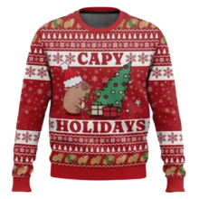 Christmas Kawaii Capybara Long Sleeve Sweater Christmas Kawaii Capybara Long Sleeve Sweater