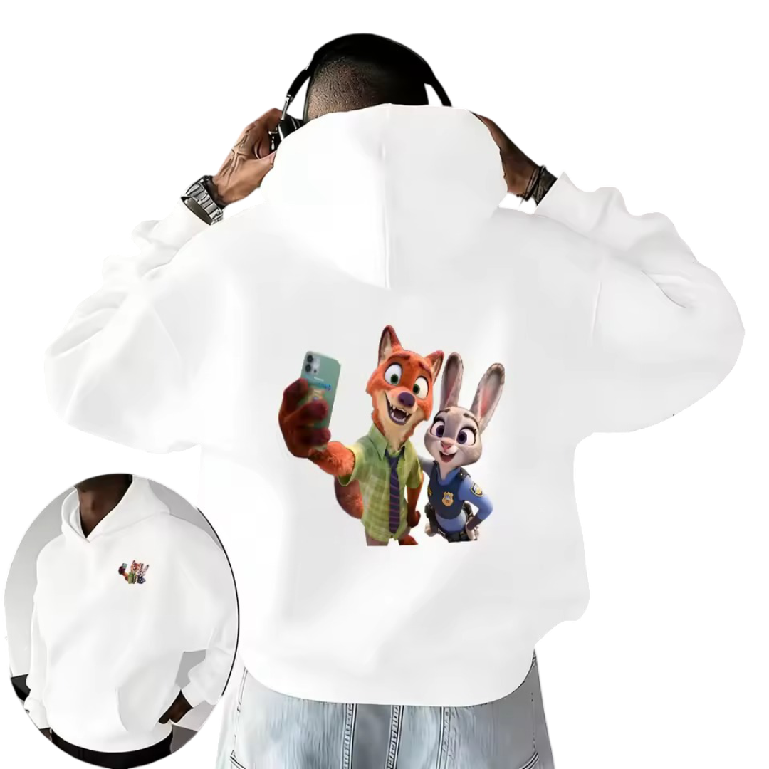 Kawaii Zootopia 2 Cartoon Printed Hoodie