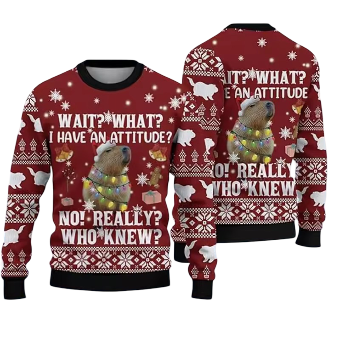 Kawaii Christmas Capybara 3D Printed Sweater Kawaii Christmas Capybara 3D Printed Sweater
