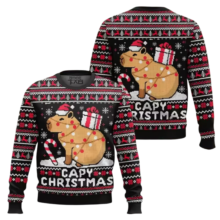 Kawaii Christmas Capybara 3D Printed Long Sleeve Sweater Kawaii Christmas Capybara 3D Printed Long Sleeve Sweater