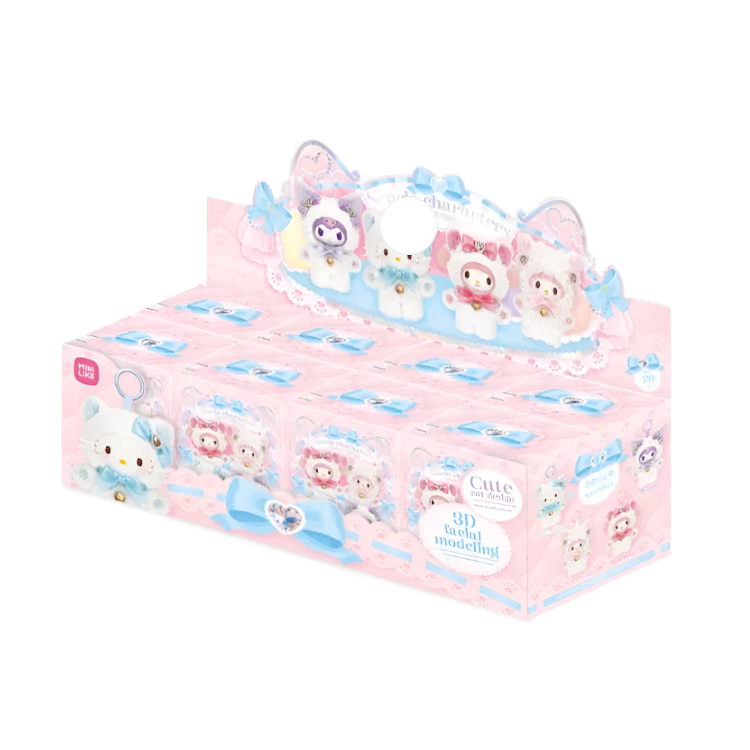 6Pcs Kawaii Sanrio Character Plush Keychain With Blind Box