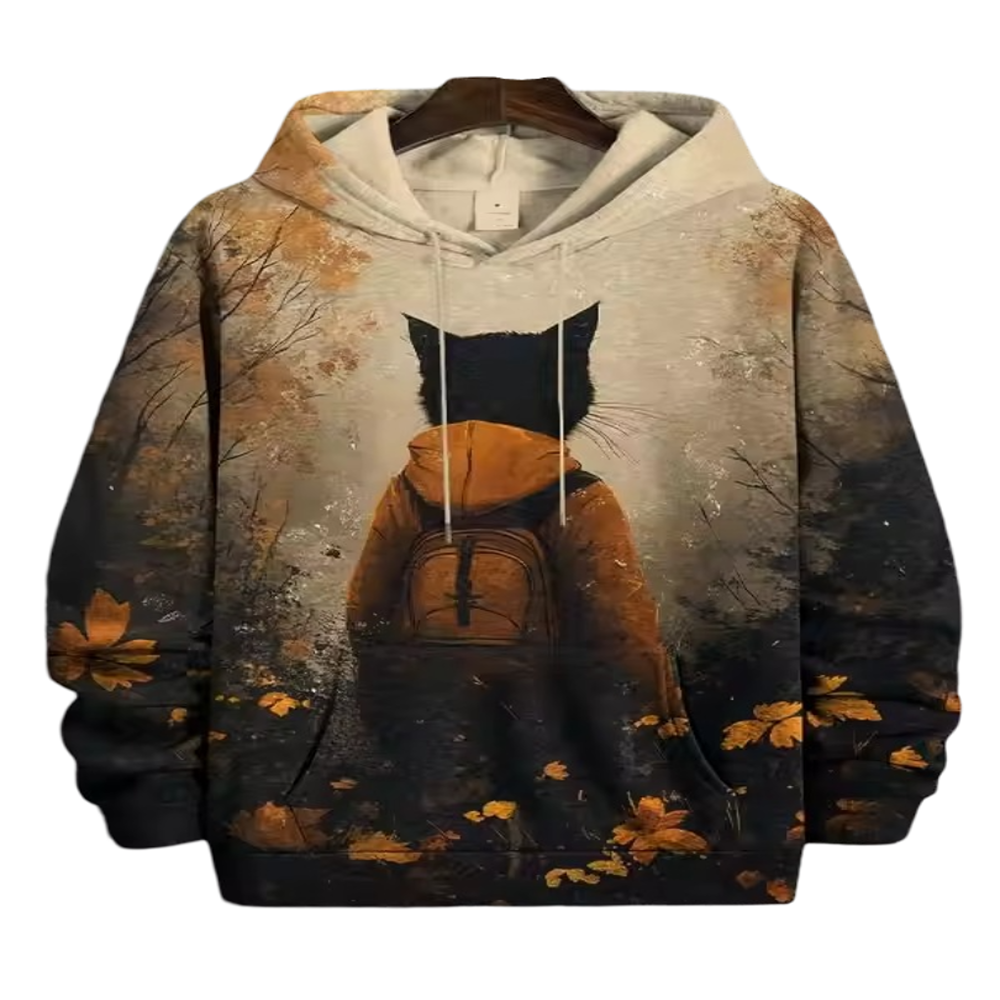 Kawaii Alone Cat 3D Printed Hoodie