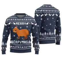 Kawaii Christmas Capybara Long Sleeve Sweater Kawaii Christmas Capybara Long Sleeve Sweater