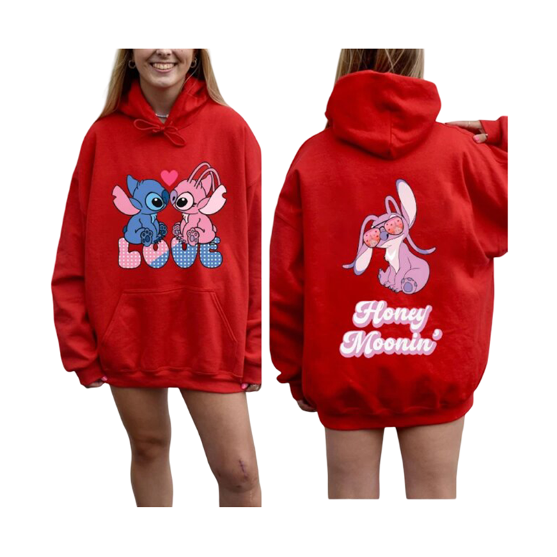 Kawaii Print Angel And Stitch Hoodie Kawaii Print Angel And Stitch Hoodie