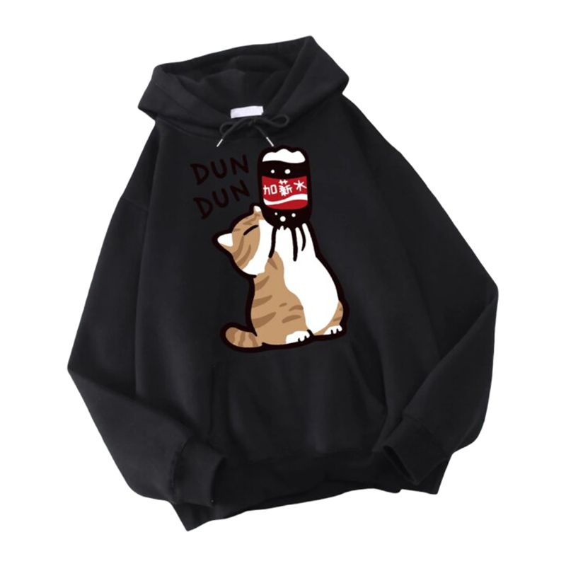 Kawaii Cat Printed Winter Hoodie