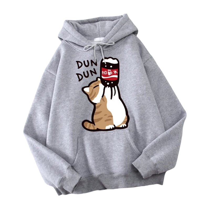 Kawaii Cat Printed Winter Hoodie