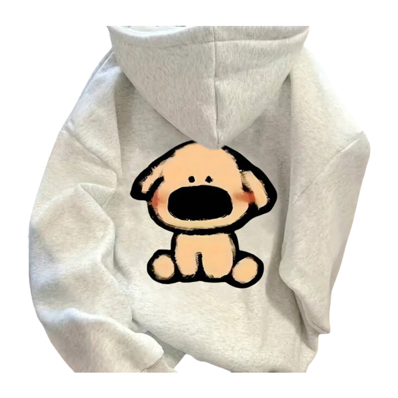 Kawaii Winter Puppy Print Hoodie