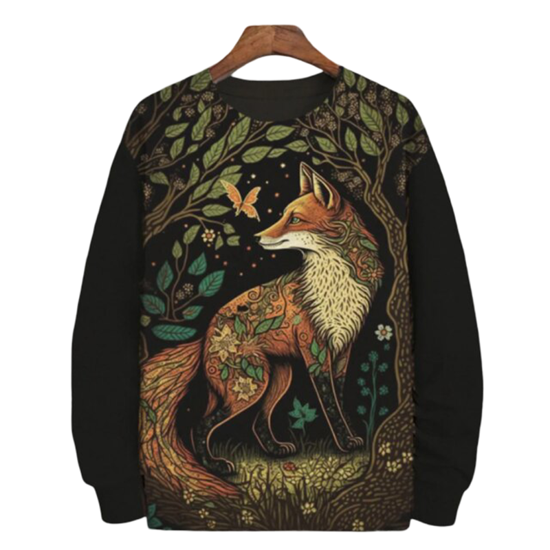 Kawaii Fox Printed T-Shirt