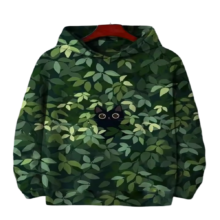 Kawaii Cat With Leaf Hoodie Kawaii Cat With Leaf Hoodie