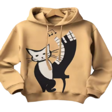 Kawaii Cat And Piano Hoodie Kawaii Cat And Piano Hoodie
