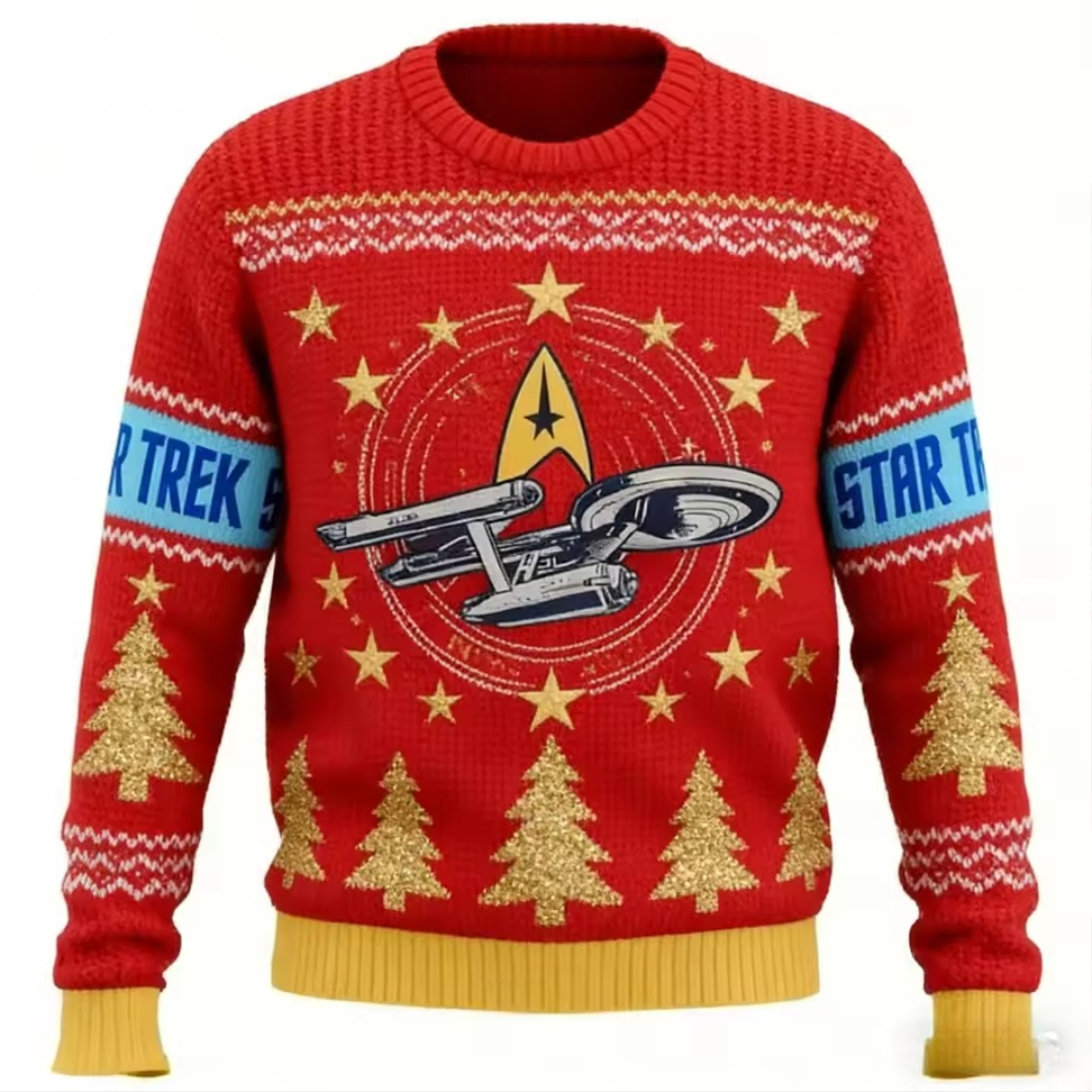 Kawaii Star Trek Command Sticker Printed Sweater