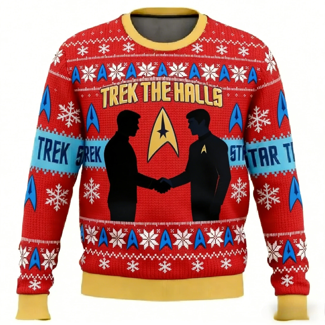 Kawaii Star Trek: Trek The Halls Printed Sweater