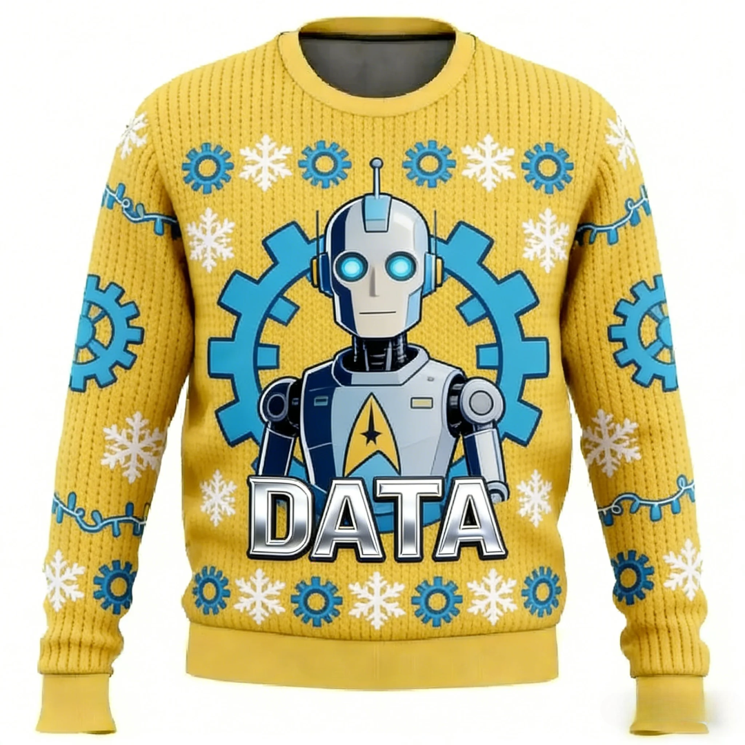 Kawaii Star Trek Data Printed Sweater