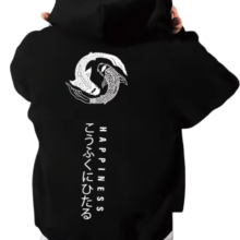 Kawaii Yin And Yang Symbol Printed Hoodie Kawaii Yin And Yang Symbol Printed Hoodie