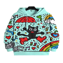 Cat Kawaii Print Hoodie Cat Kawaii Print Hoodie
