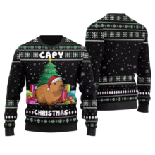 Kawaii Capybara Christmas 3D Printed Long Sleeve Sweater Kawaii Capybara Christmas 3D Printed Long Sleeve Sweater