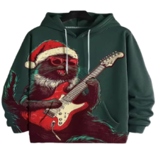 Kawaii Guitar Cat Printed Hoodie Kawaii Guitar Cat Printed Hoodie