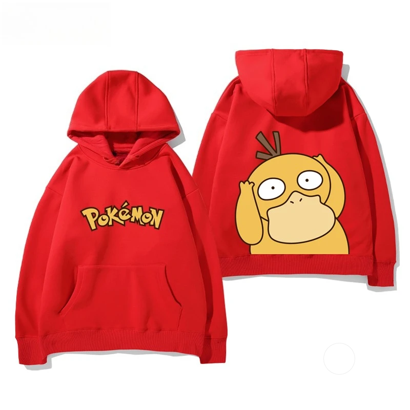 Kawaii Pokemon Psyduck Cartoon Print Hoodie Kawaii Pokemon Psyduck Cartoon Print Hoodie