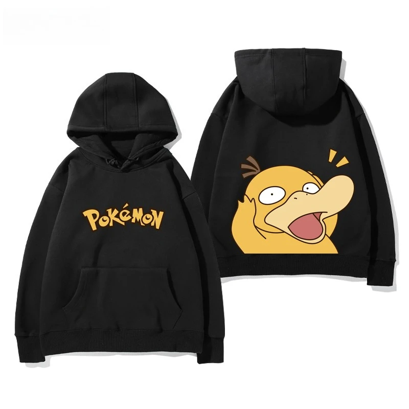 Kawaii Pokemon Psyduck Cartoon Print Hoodie Kawaii Pokemon Psyduck Cartoon Print Hoodie