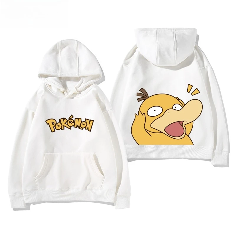 Kawaii Pokemon Psyduck Cartoon Print Hoodie Kawaii Pokemon Psyduck Cartoon Print Hoodie