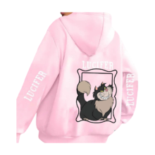 Kawaii Lucifer Cat Printed Hoodie Kawaii Lucifer Cat Printed Hoodie
