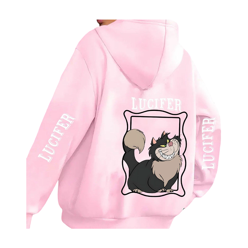Kawaii Lucifer Cat Printed Hoodie