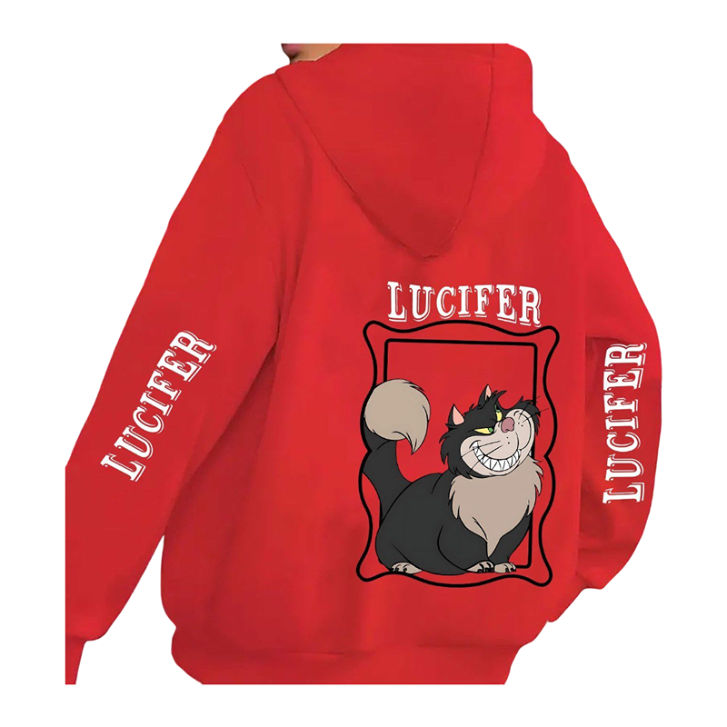 Kawaii Lucifer Cat Printed Hoodie