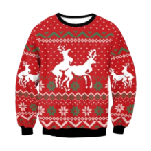 Kawaii Christmas Reindeer Printed Sweatshirts Kawaii Christmas Reindeer Printed Sweatshirts